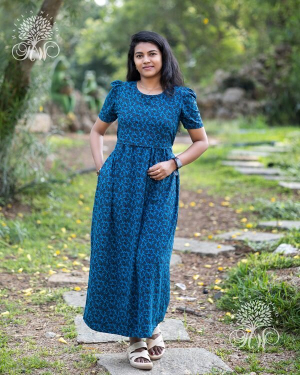 Blue Semi circles Zipless Maternity Loungewear-  Soft Stretch Cotton Nursing Wear & Comfortable Maternity Clothes