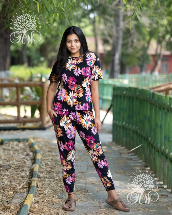 Black Dew Flora Loungewear Co-ord Set