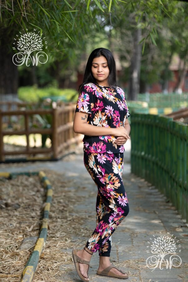 Black Dew Flora Loungewear Co-ord Set - Image 5