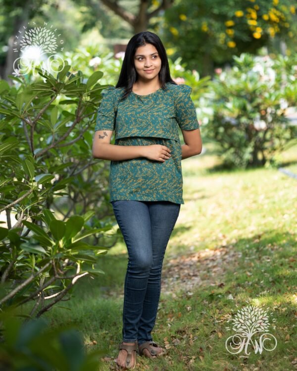Emerald Yellow Angles Zipless Nursing Top - Image 4