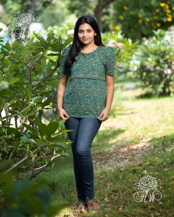 Emerald Yellow Angles Zipless Nursing Top - Image 3