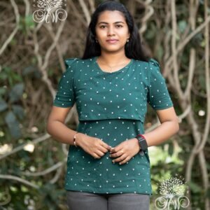 Bottle Green White Drops Zipless Feeding Top
