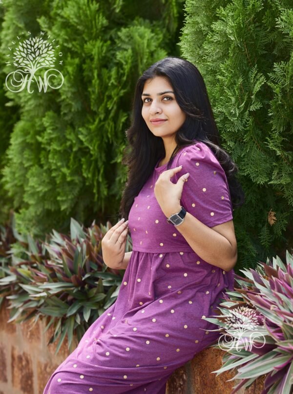 Purple Dots Zipless Maternity Loungewear