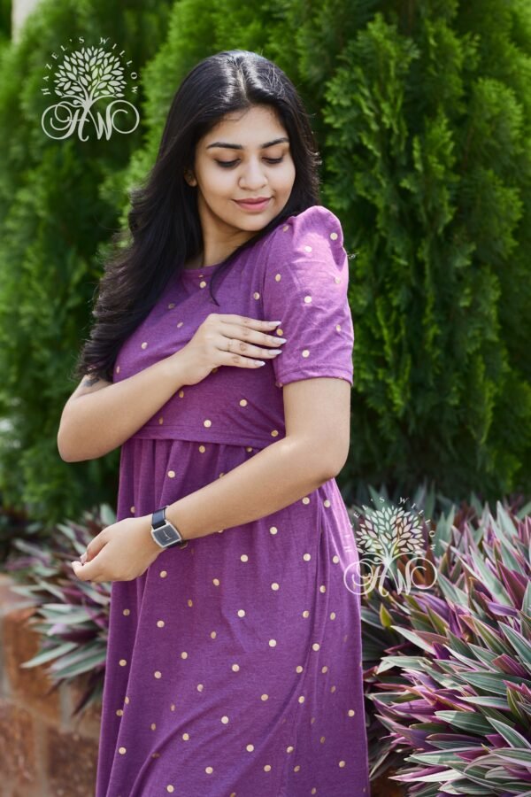 Purple Dots Zipless Maternity Loungewear - Image 5