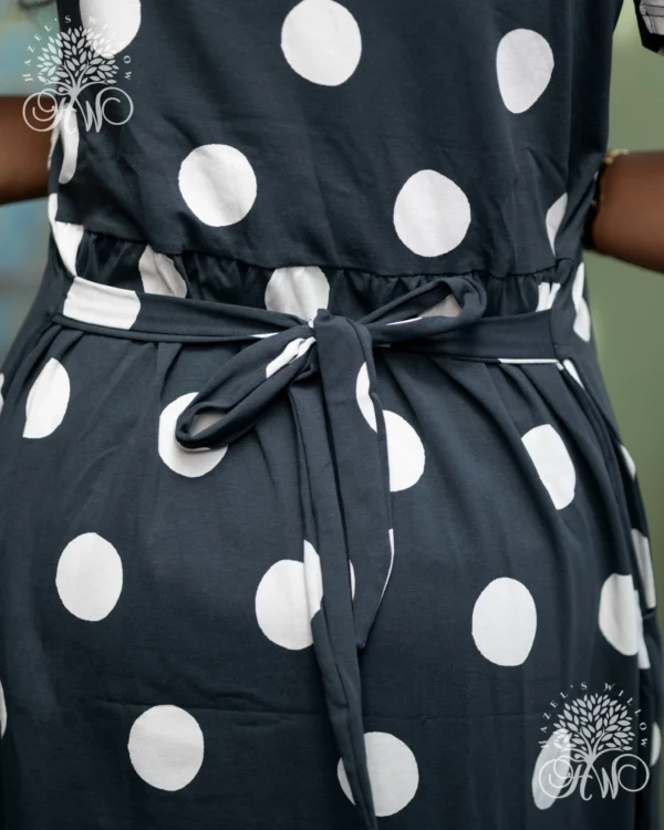 Dark Grey Polka Zipless Maternity Loungewear - Image 6