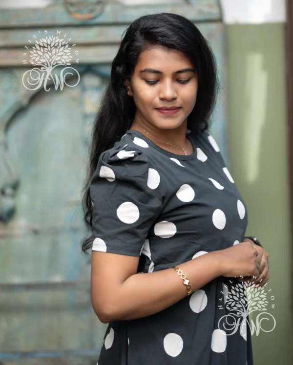 Dark Grey Polka Zipless Maternity Loungewear - Image 5