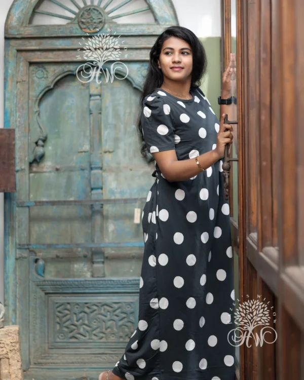 Dark Grey Polka Zipless Maternity Loungewear - Image 4