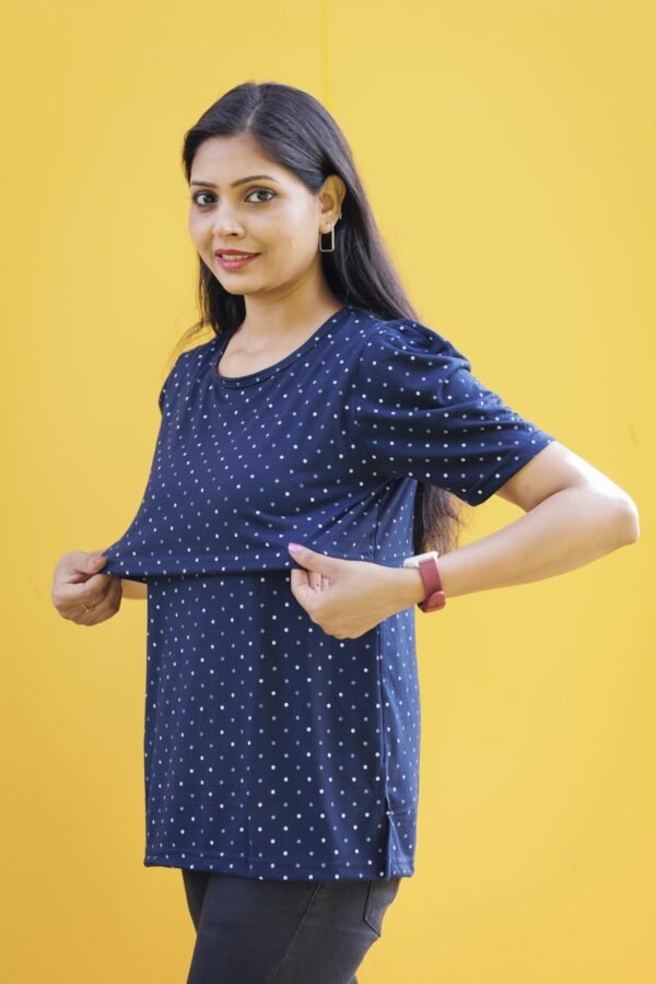 Polka Navy Zipless feeding top - Image 3