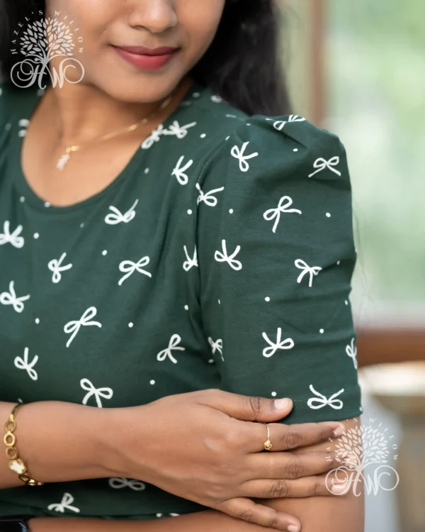 Green Bow Zipless Maternity Loungewear - Image 5