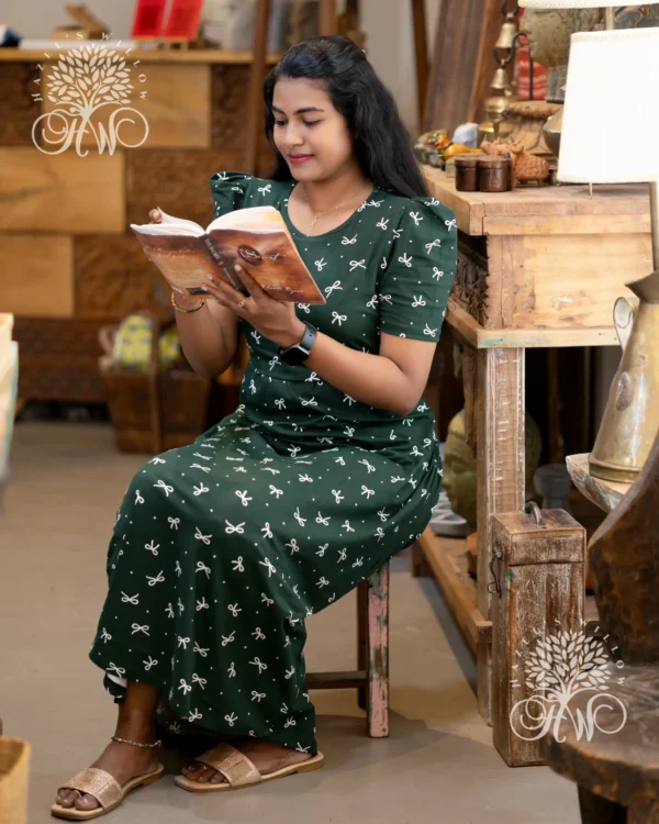 Green Bow Zipless Maternity Loungewear - Image 3