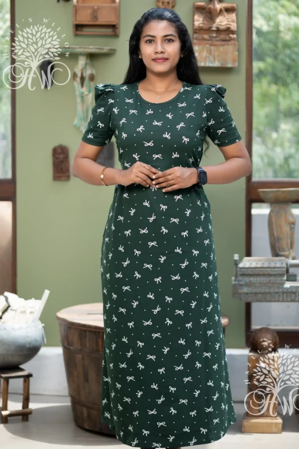 Green Bow Zipless Maternity Loungewear