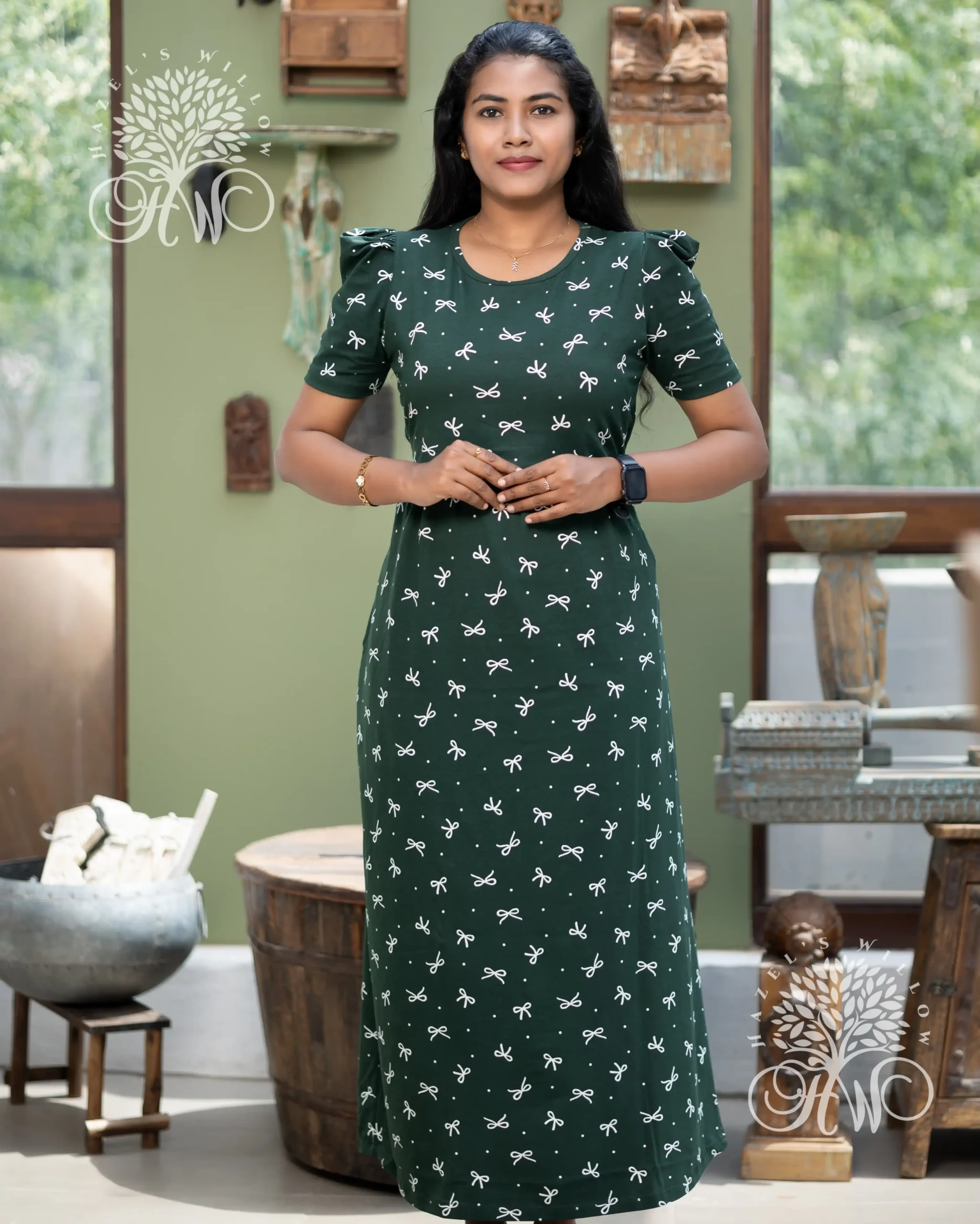 Green Bow Zipless Maternity Loungewear
