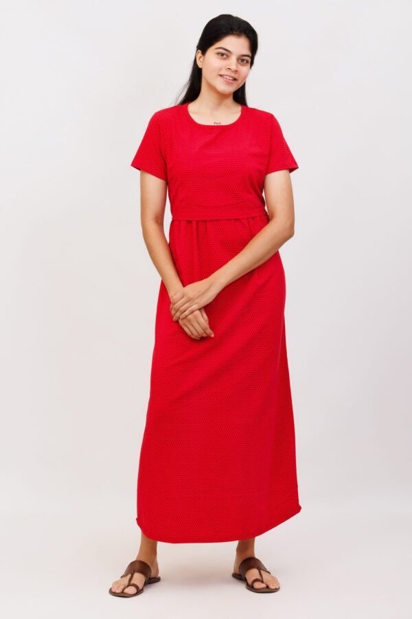 Strawberry Red Zipless Maternity Loungewear - Image 3