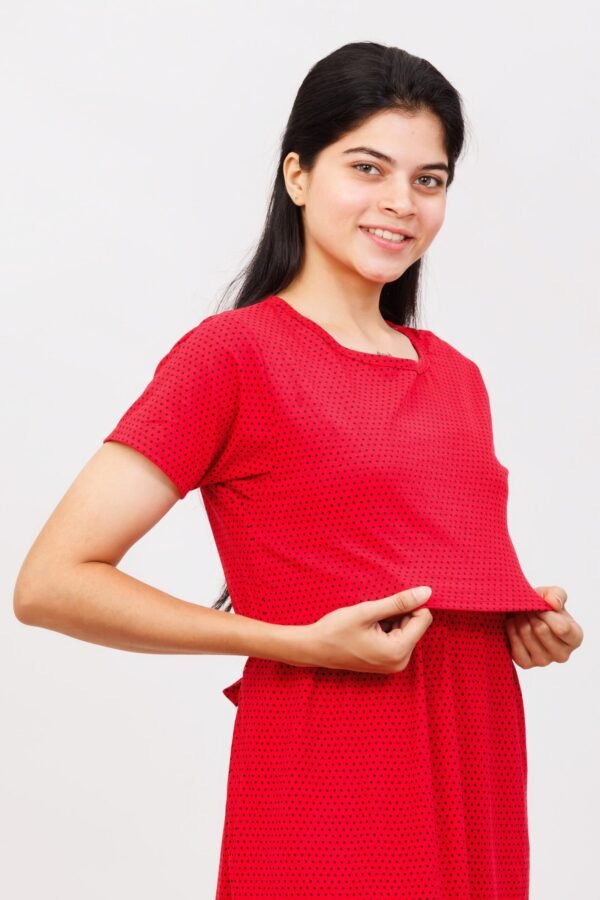 Strawberry Red Zipless Maternity Loungewear - Image 5