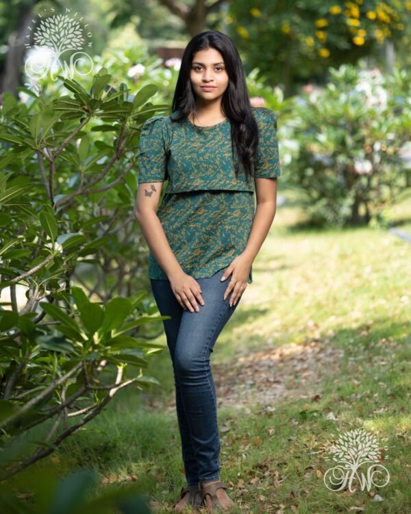 Emerald Yellow Angles Zipless Nursing Top