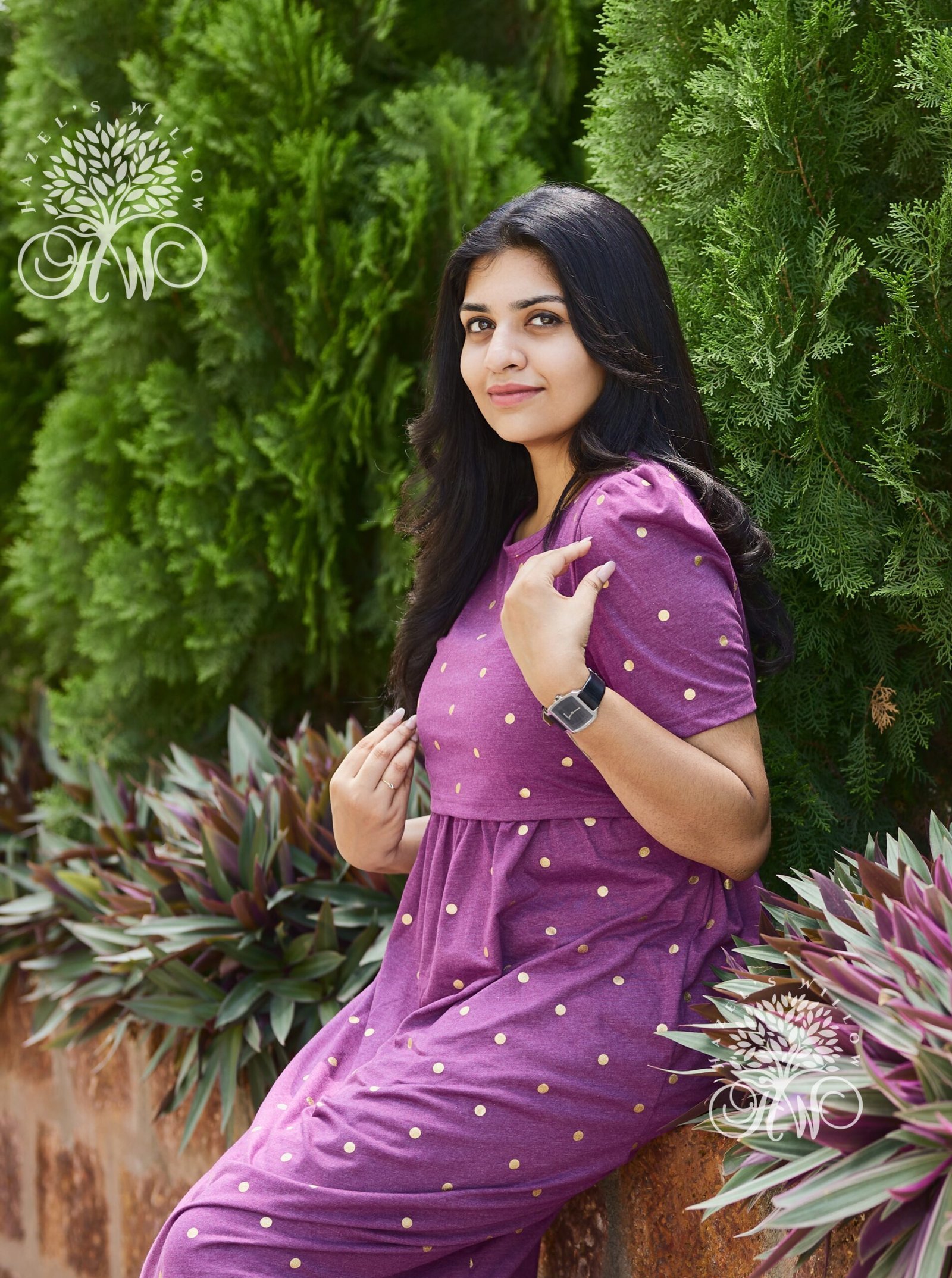 Purple Dots Zipless Maternity Loungewear