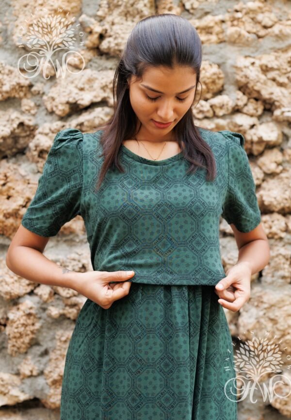 Forest Green  Zipless Maternity Loungewear  (Full Length) - Image 4