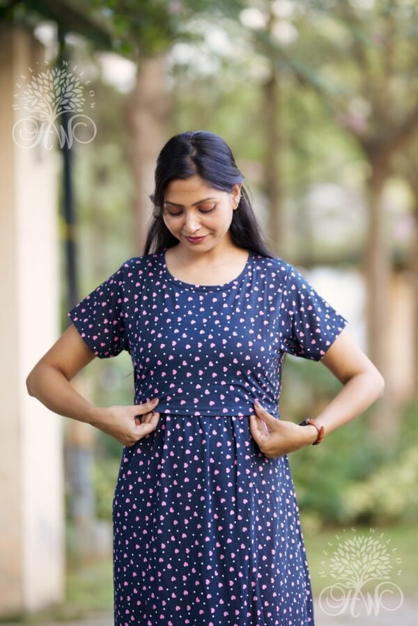 Pink Hearts Zipless Maternity Loungewear - Image 5