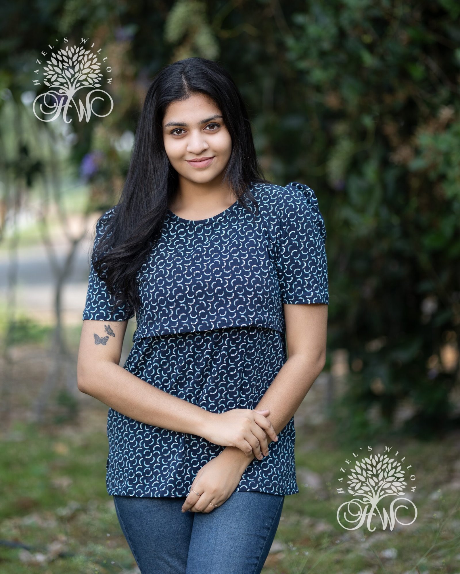 Navy Moons Zipless feeding tops