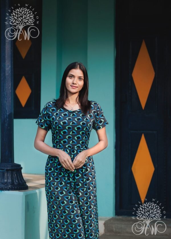 Peacock Eye Zipless Maternity Loungewear  (Full Length) - Image 2