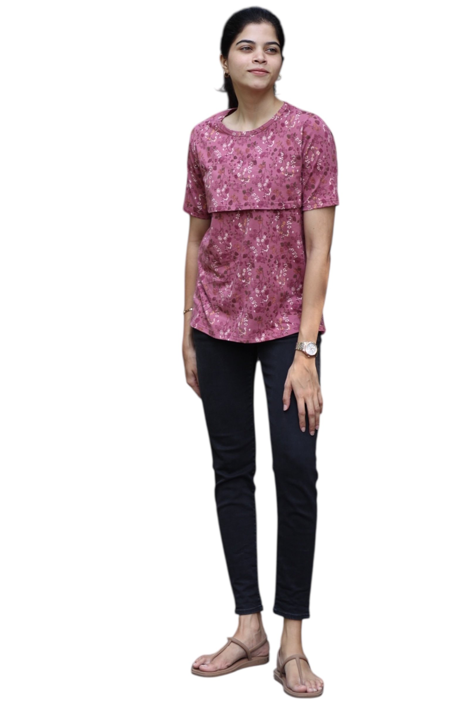 Mauve pink Zipless feeding top - Image 6