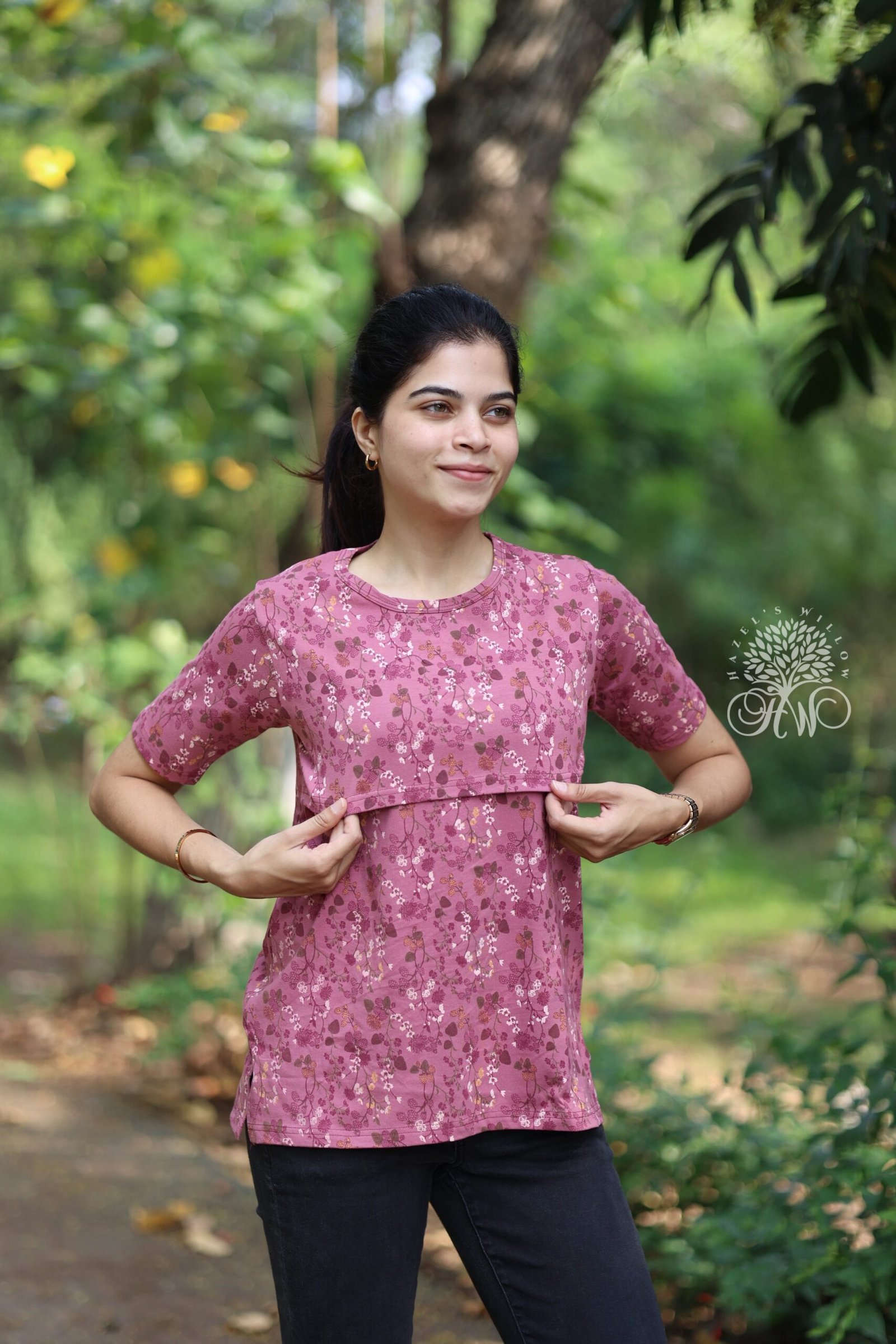 Mauve pink Zipless feeding top - Image 2