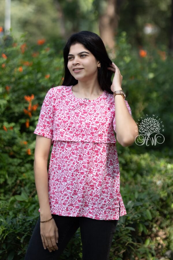 Red flora Zipless feeding top