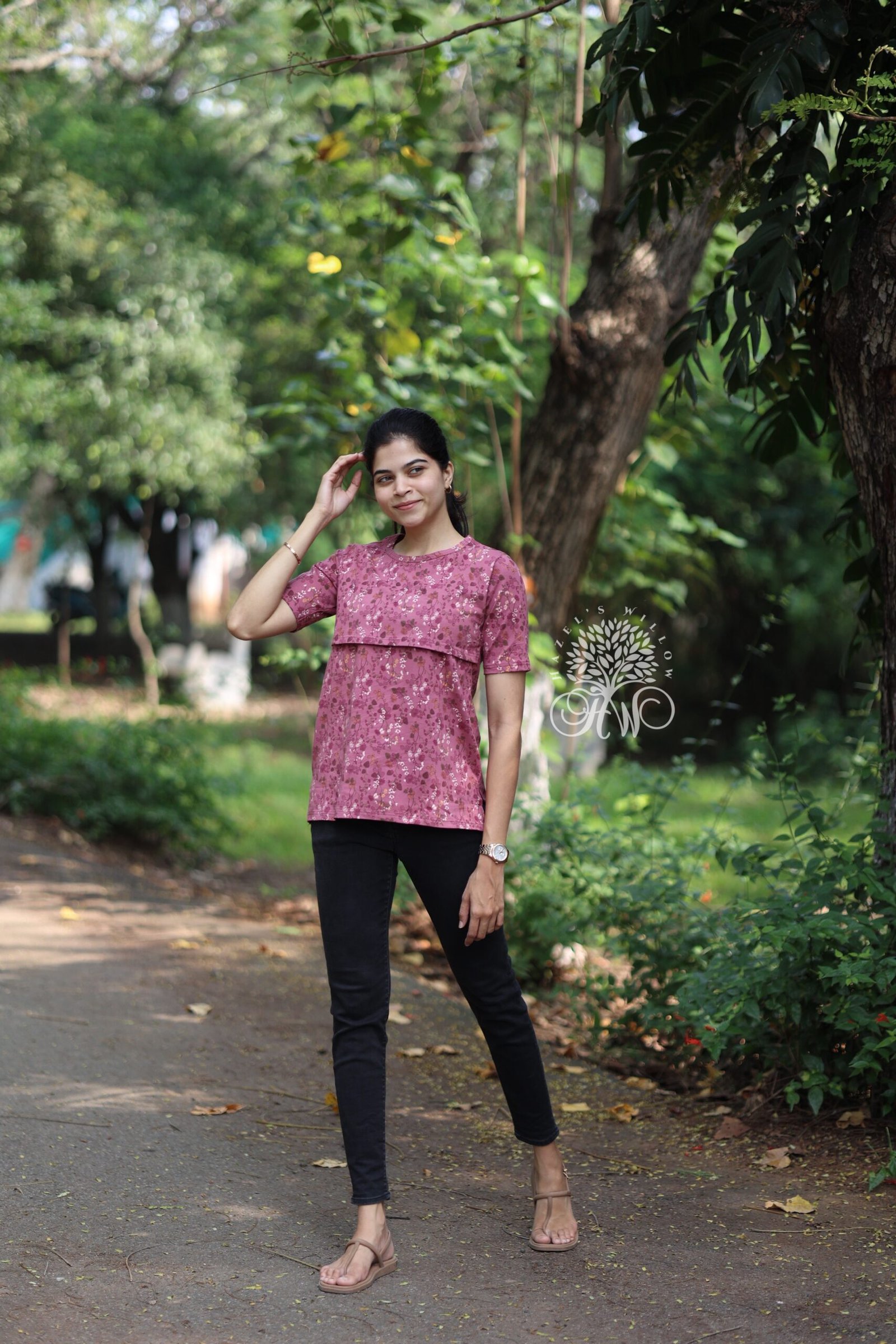 Mauve pink Zipless feeding top - Image 3