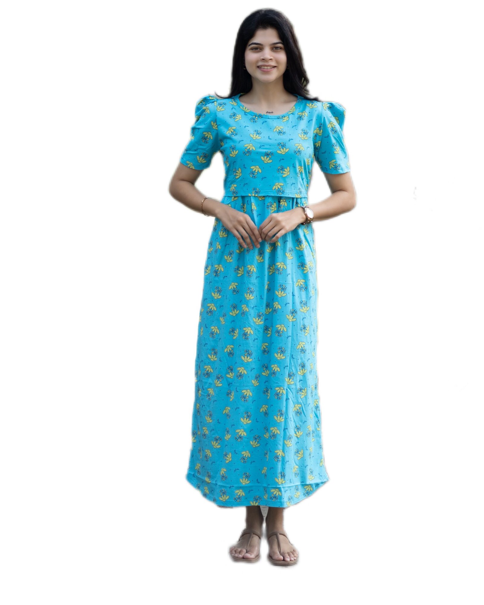 Aqua blue Zipless Maternity Loungewear - Image 4