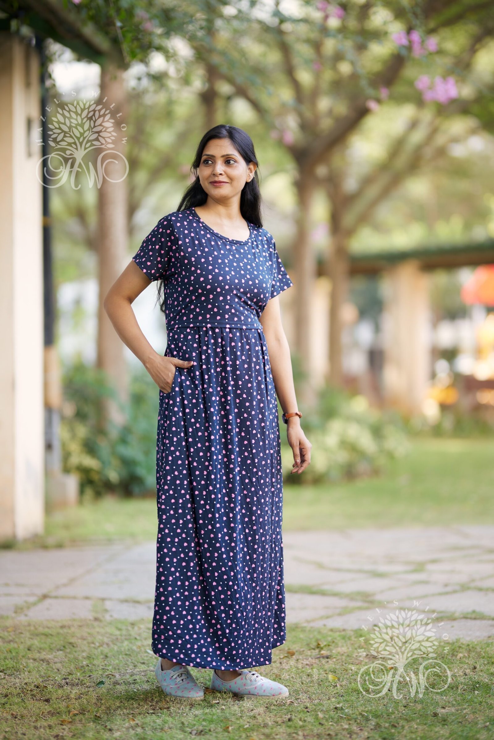Pink Hearts Zipless Maternity Loungewear