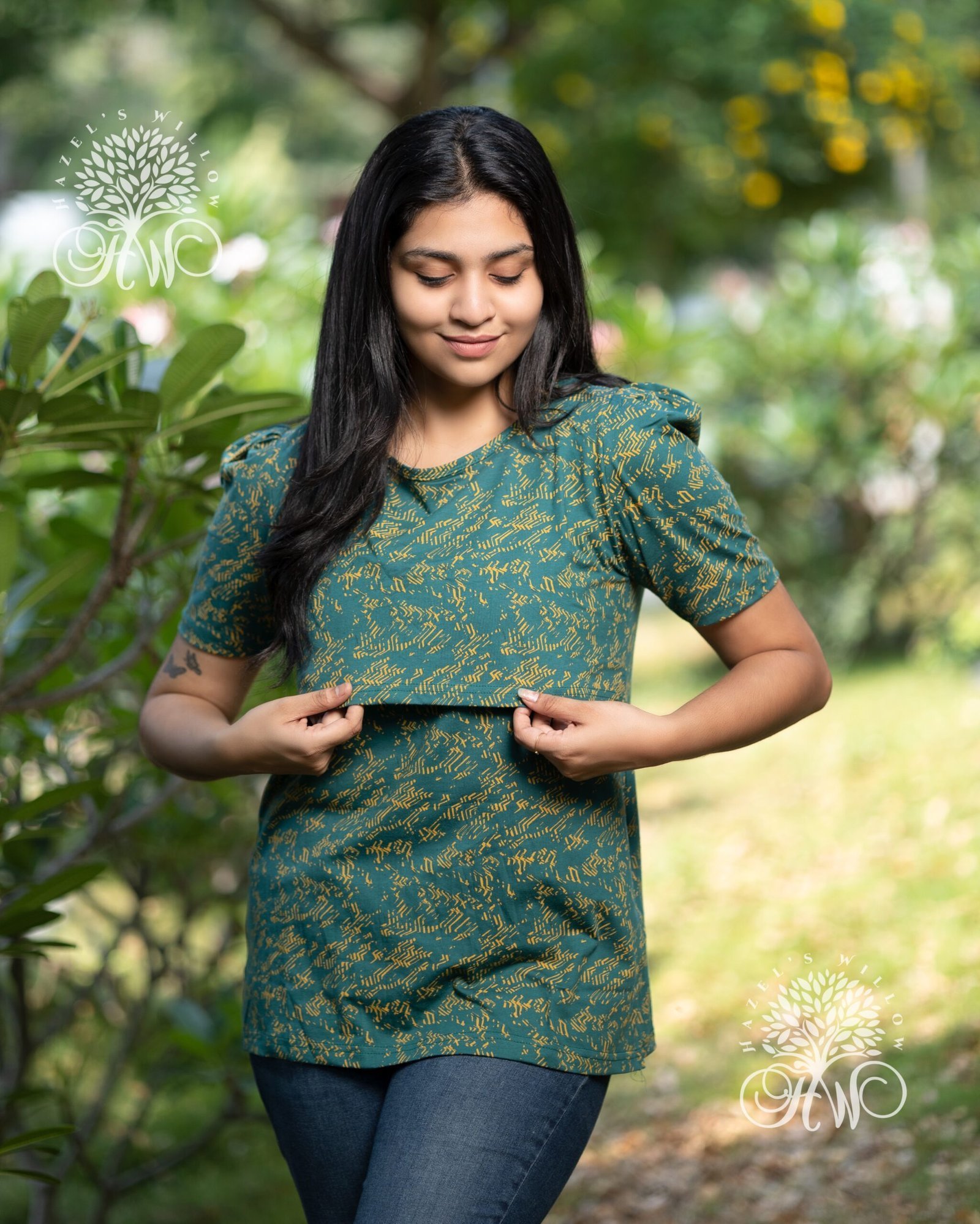 Emerald Yellow Angles Zipless Nursing Top