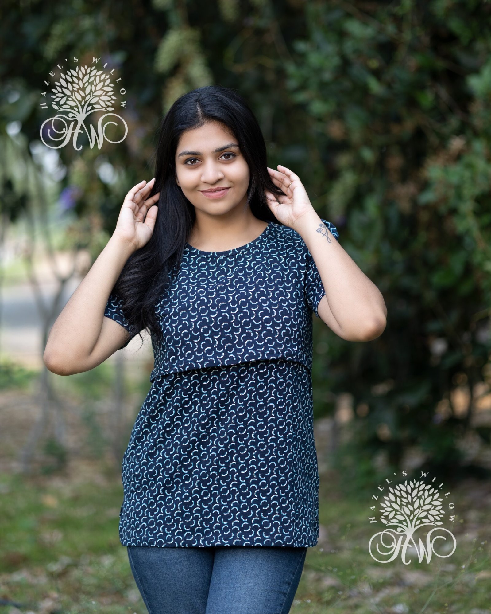 Navy Moons Zipless feeding tops