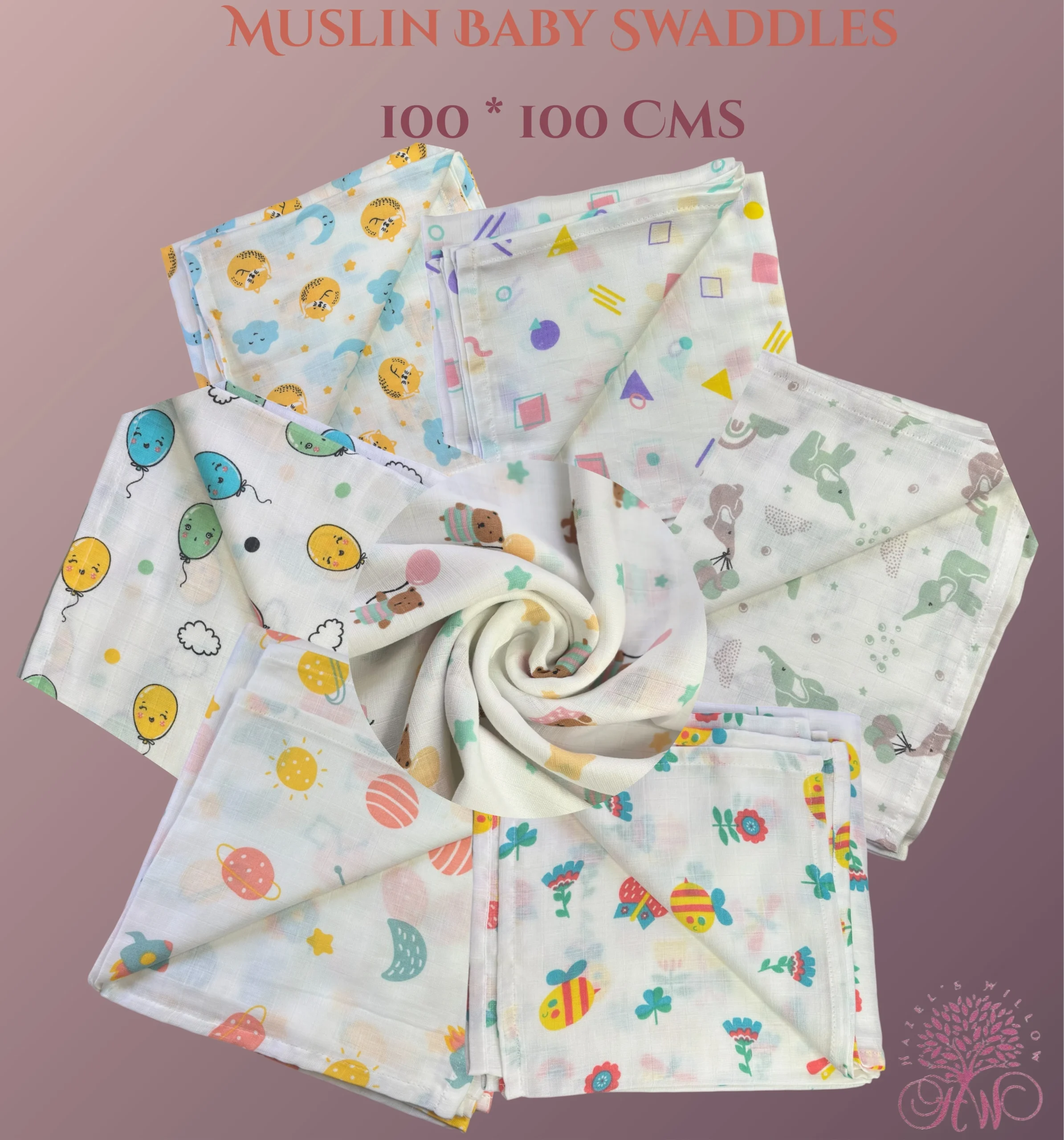 Muslin Baby Swaddles (Pack of 2)